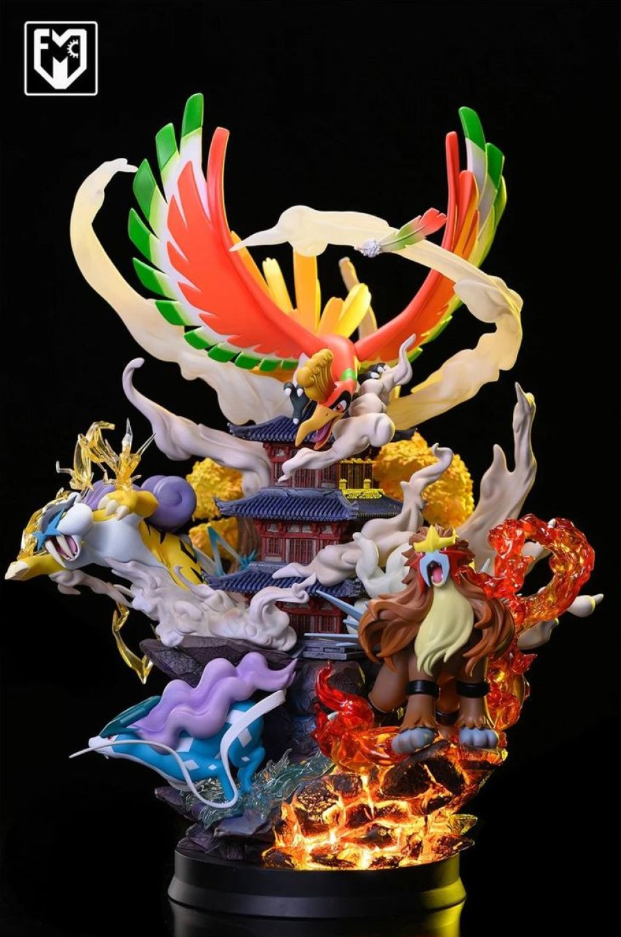 Anime Resins MFC Studio | >In Stock< Mfc Studio -Hooh With Three Legendary Dogs (Entei, Raikou, Suicune)